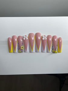 Yellow V-Tip Nails