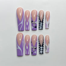 Load image into Gallery viewer, Extra-long purple nails
