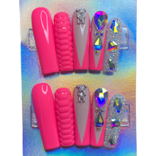 Load image into Gallery viewer, Pink V-Tip Nails
